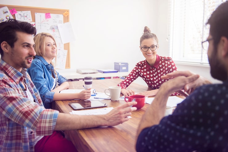 Team bei einem achtsamen Workshop