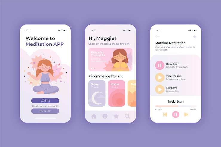 Minimalistisches App-Design 'Aura' auf einem Smartphone
